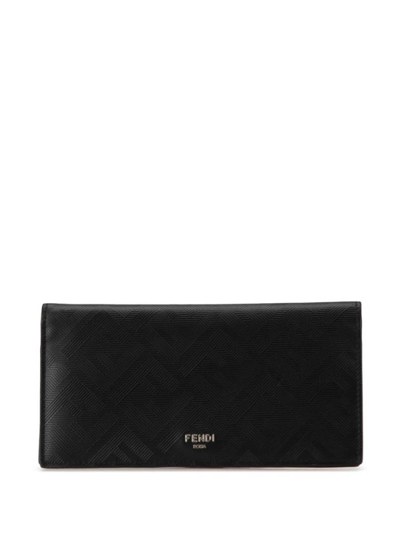 Fendi Pre-Owned 2000-2010 Zucca Shadow Leather Wallet long wallets - Black von Fendi Pre-Owned