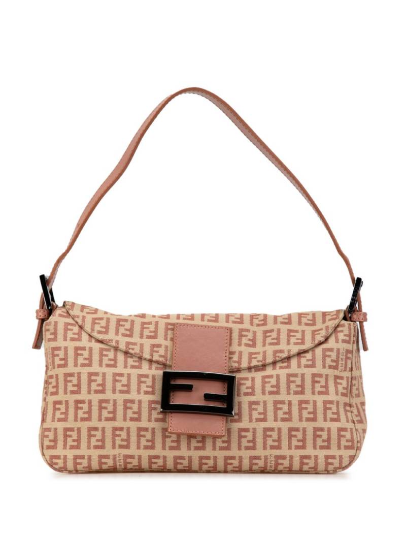 Fendi Pre-Owned 2000-2010 Zucchino Canvas Double Flap shoulder bag - Pink von Fendi Pre-Owned