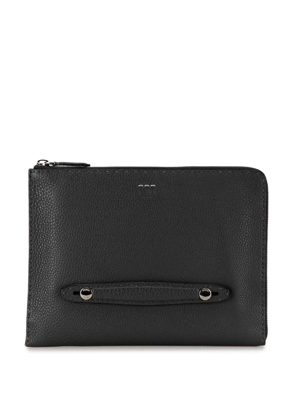 Fendi Pre-Owned 2000-2023 Leather Selleria clutch bag - Black von Fendi Pre-Owned