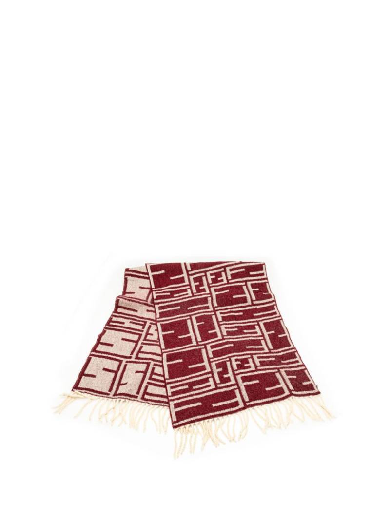 Fendi Pre-Owned 2000-2023 Zucca Wool Fringe Reversible Scarf scarves - Brown von Fendi Pre-Owned