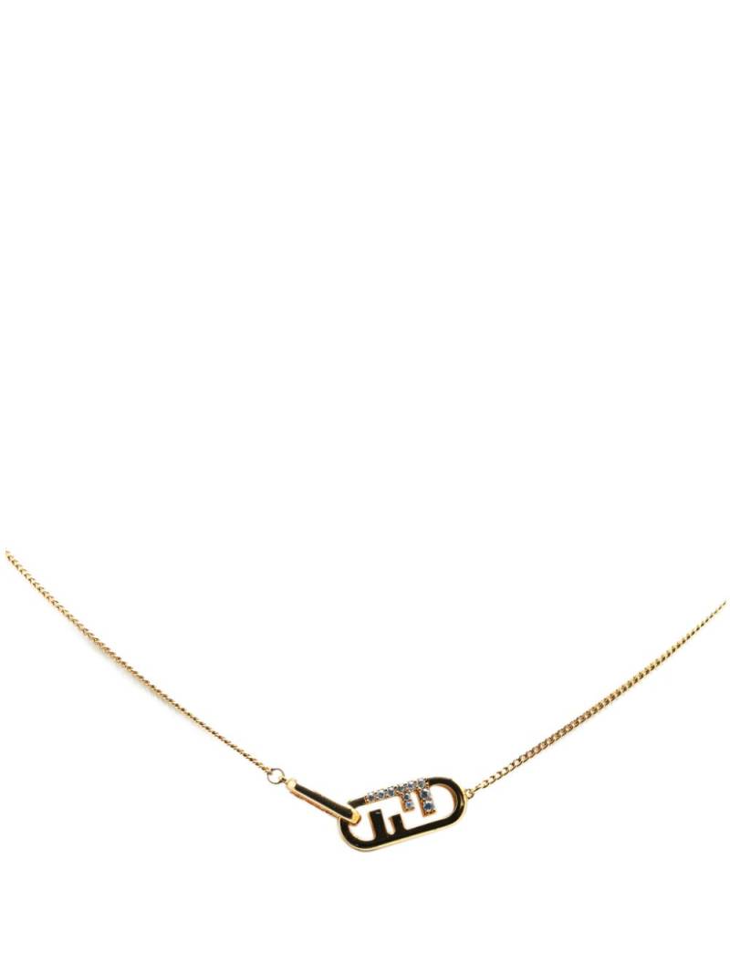 Fendi Pre-Owned 2000-2024 Gold Plated O Lock FF Pendant costume necklace von Fendi Pre-Owned