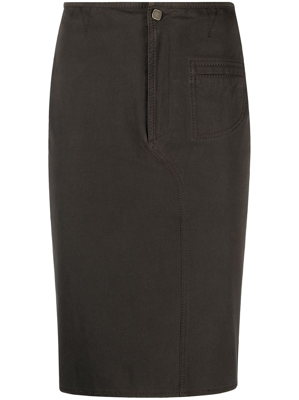 Fendi Pre-Owned 2000s midi pencil skirt - Brown von Fendi Pre-Owned