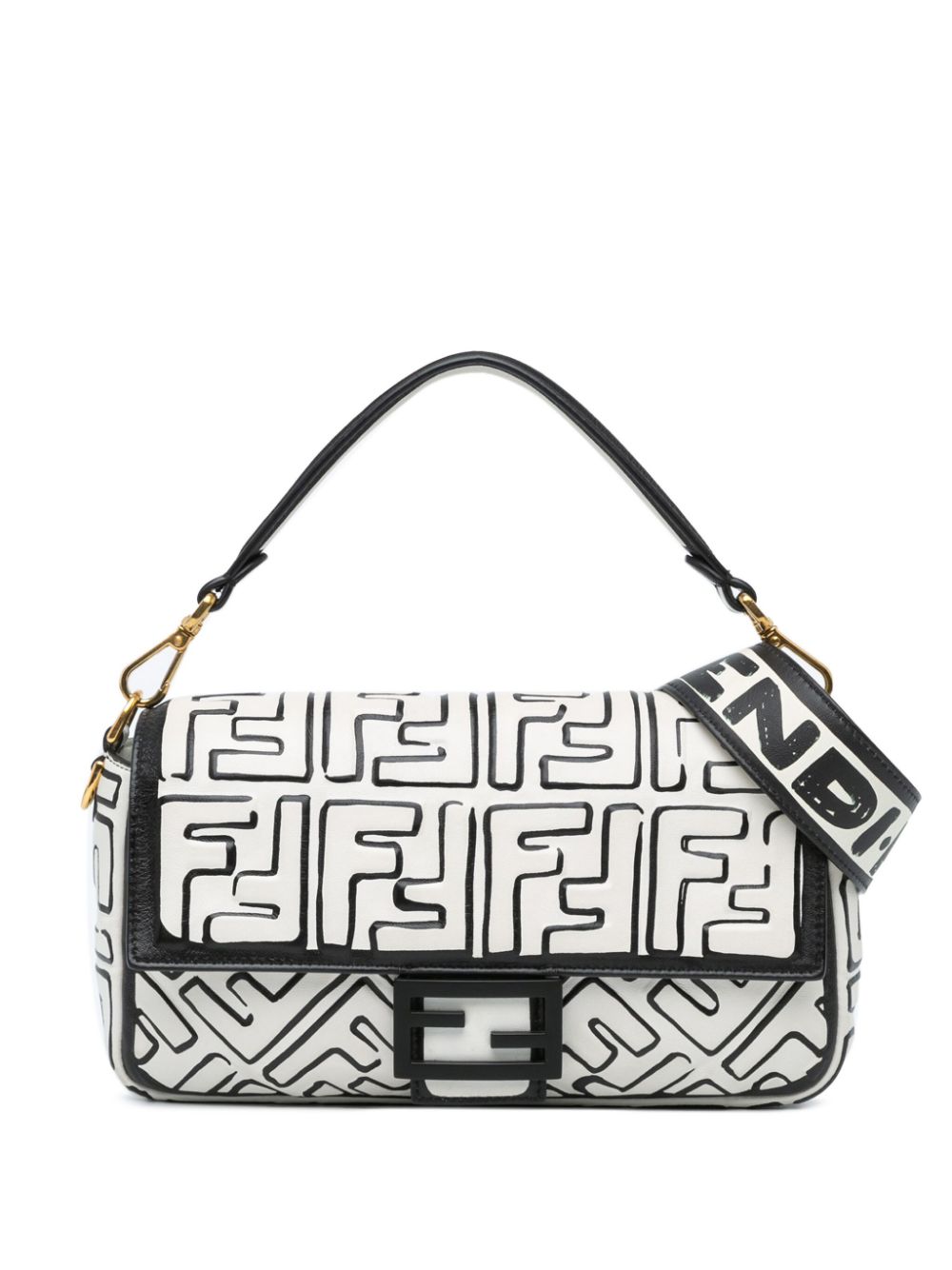 Fendi Pre-Owned 2010-2023 Joshua Vides California Sky Medium Embossed Bagbaguette satchel - White von Fendi Pre-Owned