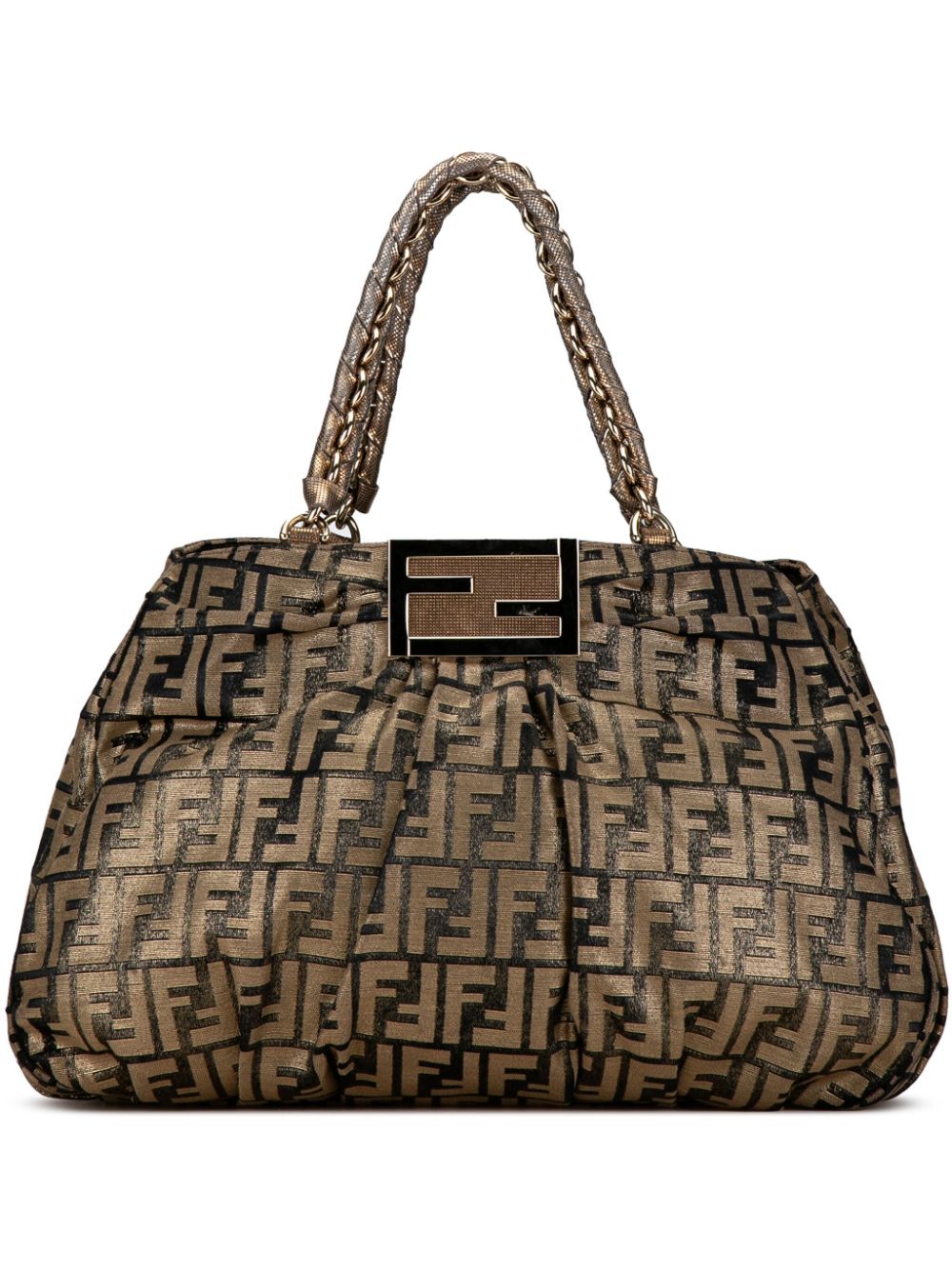 Fendi Pre-Owned 2010-2023 Large Metallic Zucca Mia tote bag - Brown von Fendi Pre-Owned