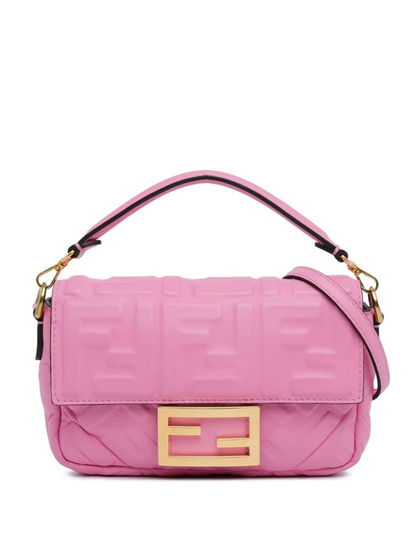 Fendi Pre-Owned 2010-2023 Mini FF Embossed Baguette satchel - Pink von Fendi Pre-Owned