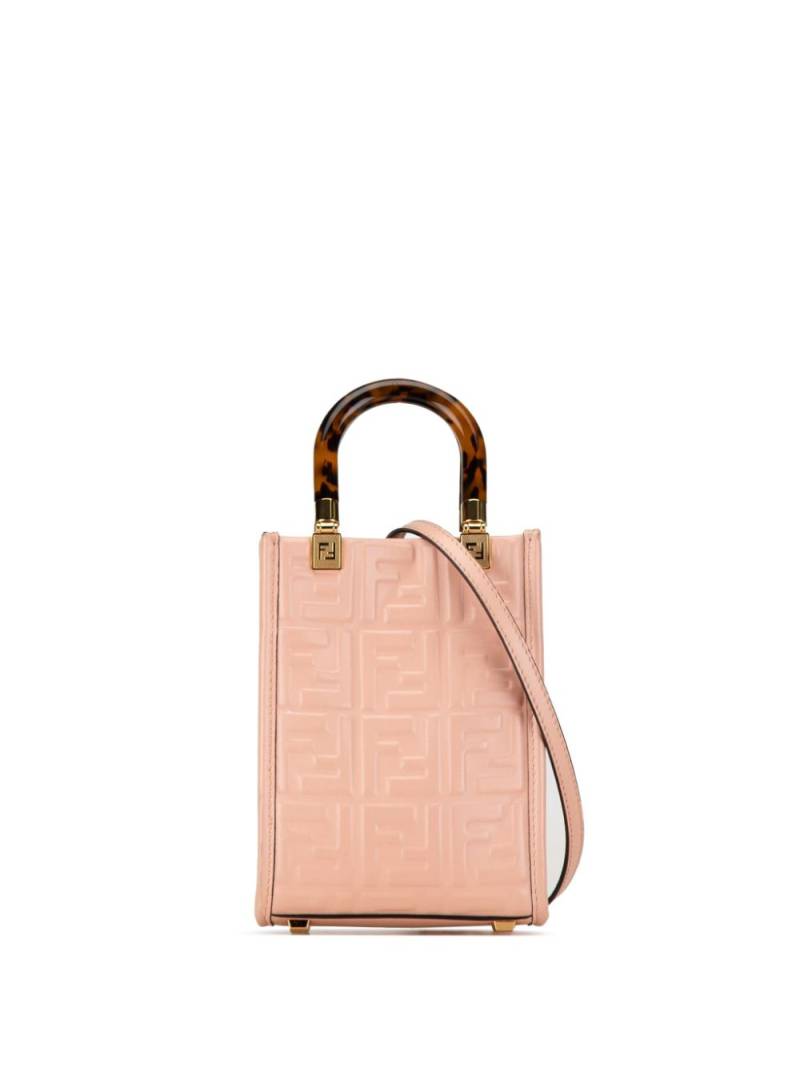 Fendi Pre-Owned 2010-2023 Mini Zucca Embossed Sunshine Shopper Tote satchel - Pink von Fendi Pre-Owned