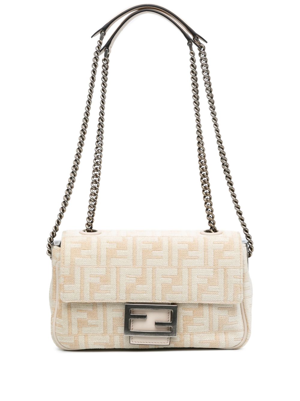 Fendi Pre-Owned 2010-2023 Zucca Canvas Chain Midi baguette shoulder bag - Brown von Fendi Pre-Owned