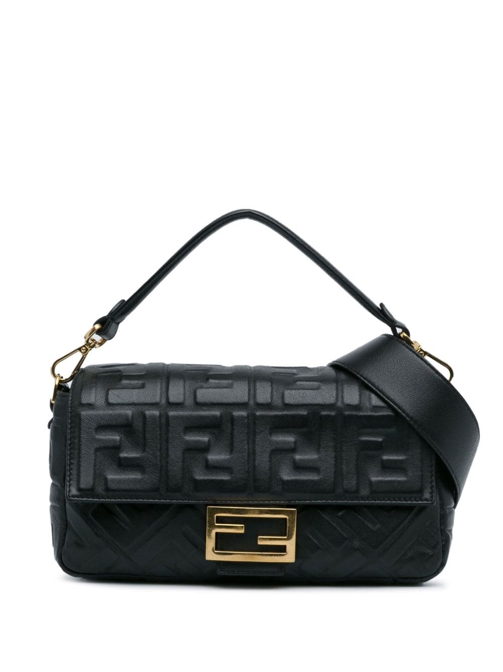 Fendi Pre-Owned 2010-2023 Zucca Embossed Baguette satchel - Black von Fendi Pre-Owned