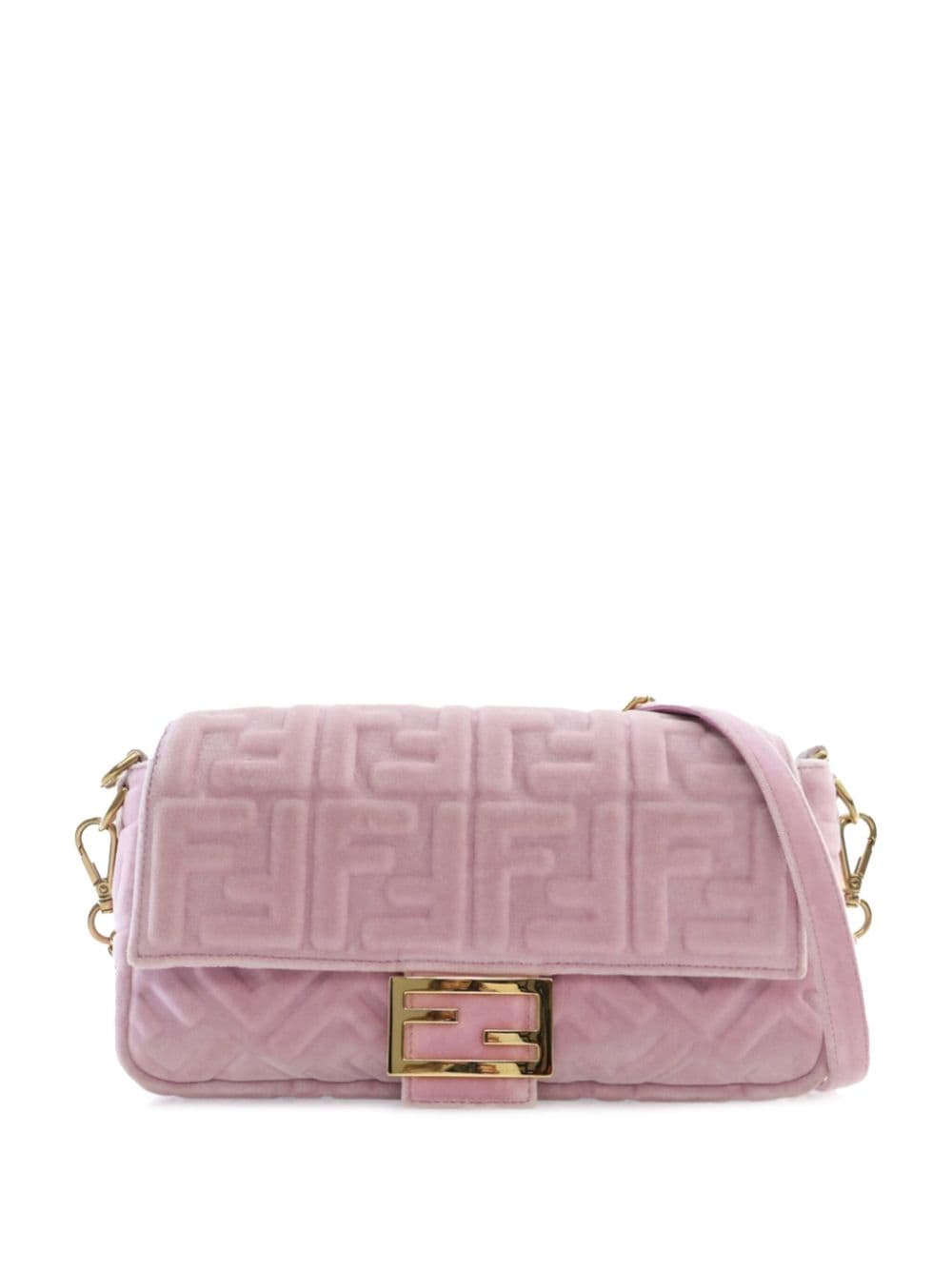 Fendi Pre-Owned 2010-2023 Zucca Embossed Velvet Baguette satchel - Pink von Fendi Pre-Owned