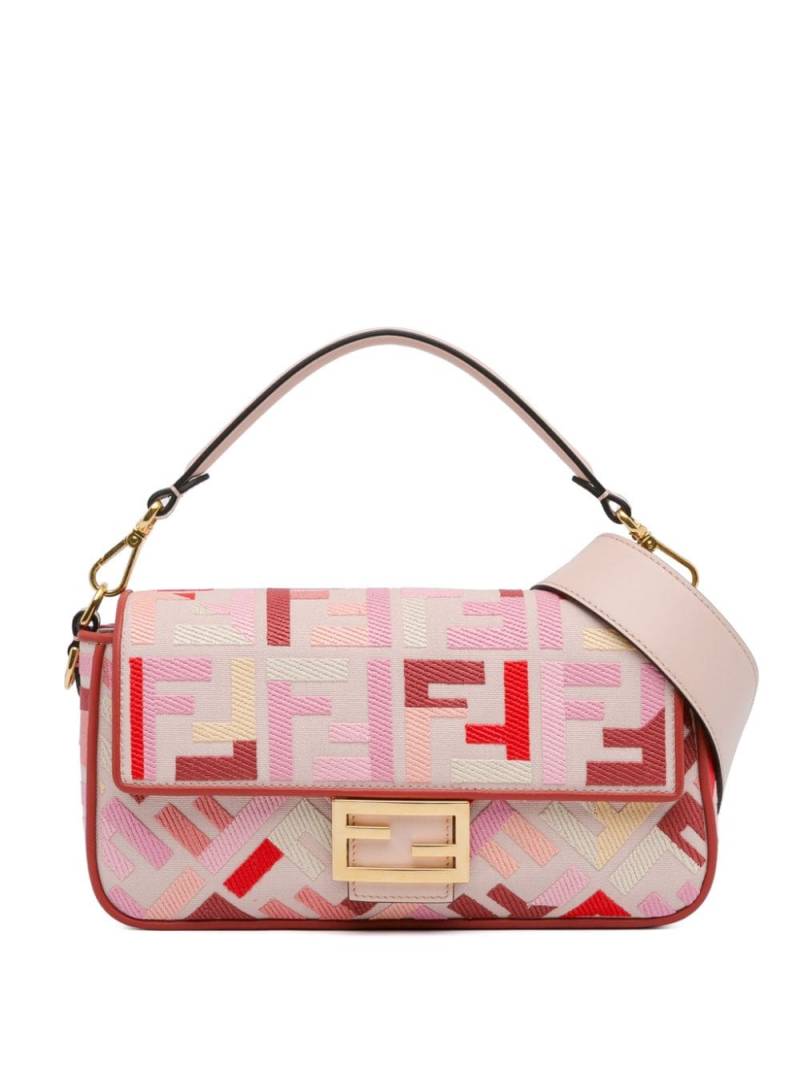 Fendi Pre-Owned 2010-2023 Zucca Embroidered Baguette satchel - Pink von Fendi Pre-Owned