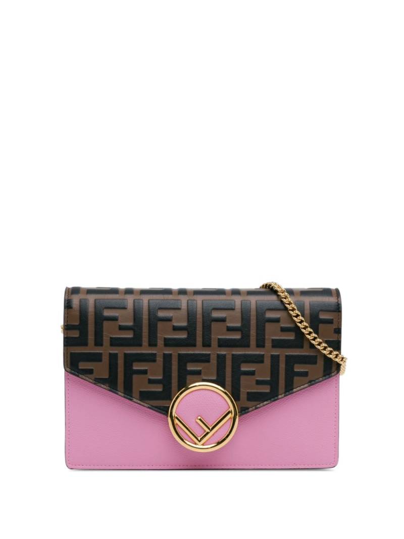 Fendi Pre-Owned 2010-2024 F Is Fendi Zucca Wallet On Chain crossbody bag - Pink von Fendi Pre-Owned