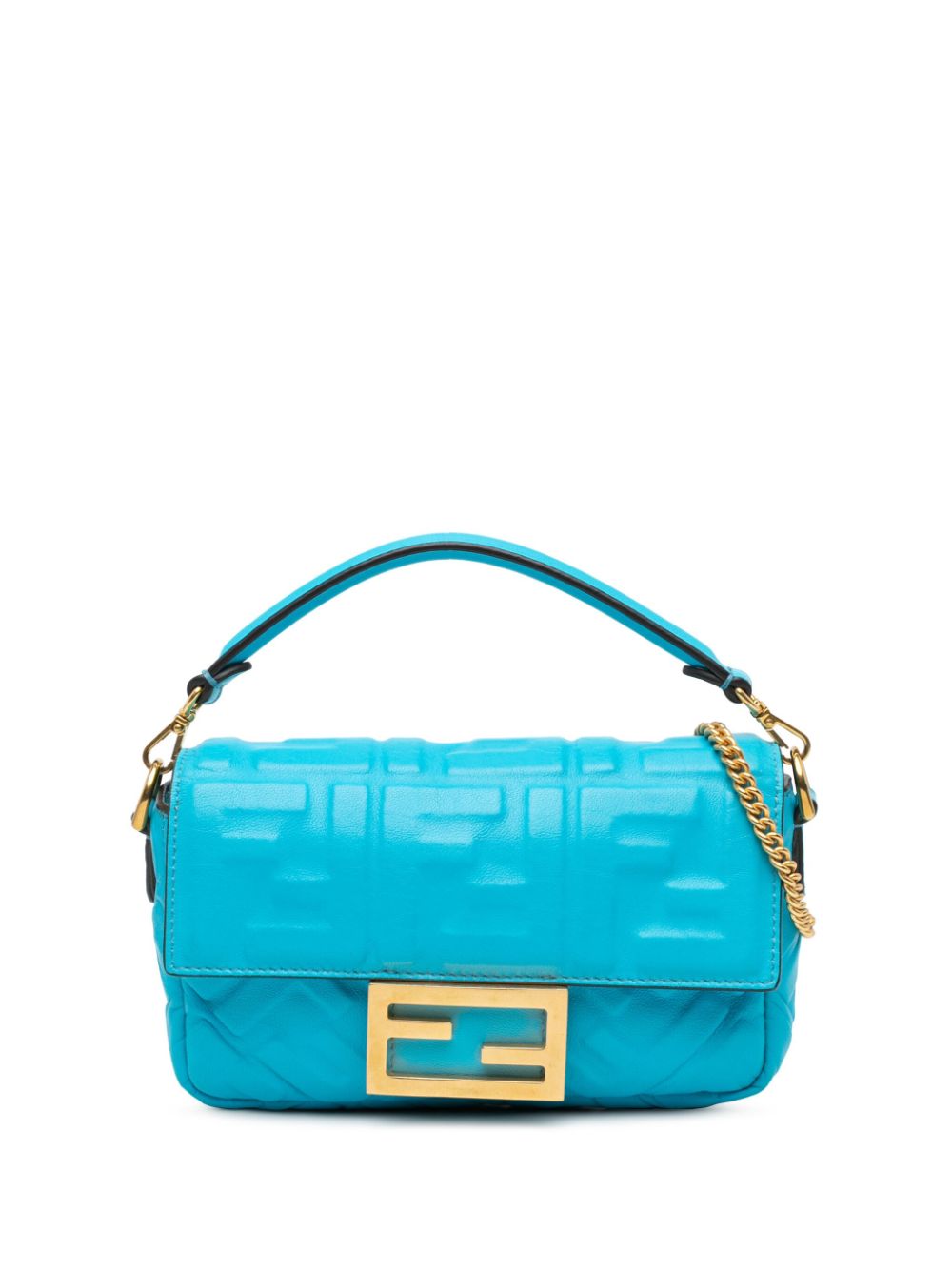 Fendi Pre-Owned 2010-2024 Mini Embossed Zucca Bagbaguette satchel - Blue von Fendi Pre-Owned