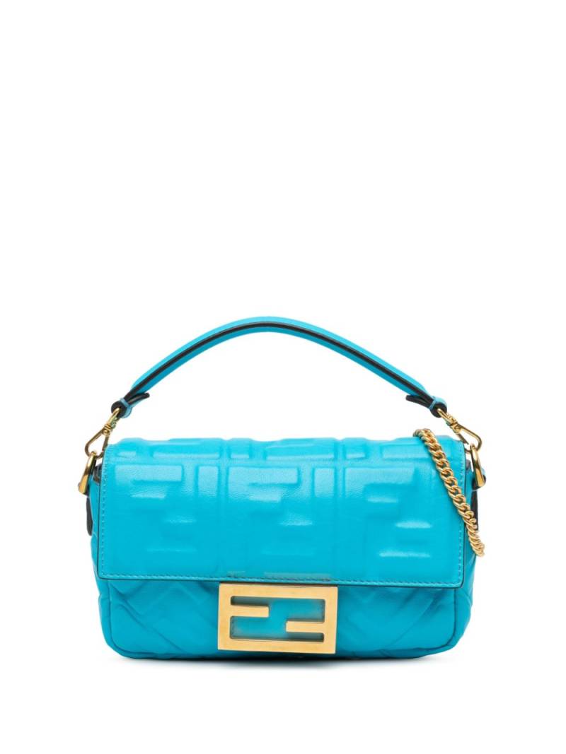 Fendi Pre-Owned 2010-2024 Mini Embossed Zucca Bagbaguette satchel - Blue von Fendi Pre-Owned