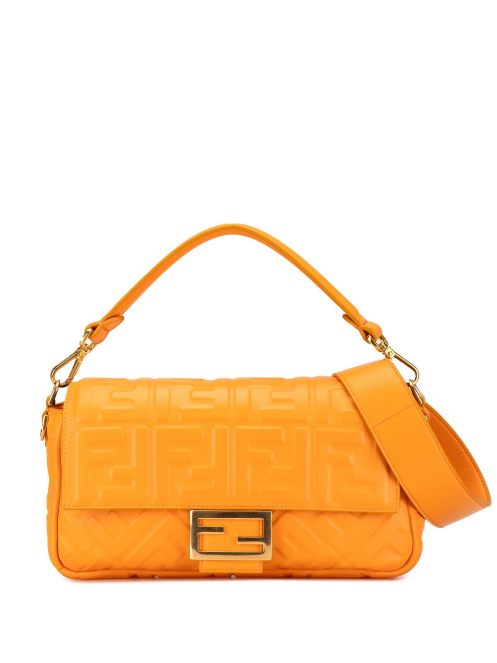 Fendi Pre-Owned 2010-2024 Zucca Embossed Leather Baguette satchel - Orange von Fendi Pre-Owned