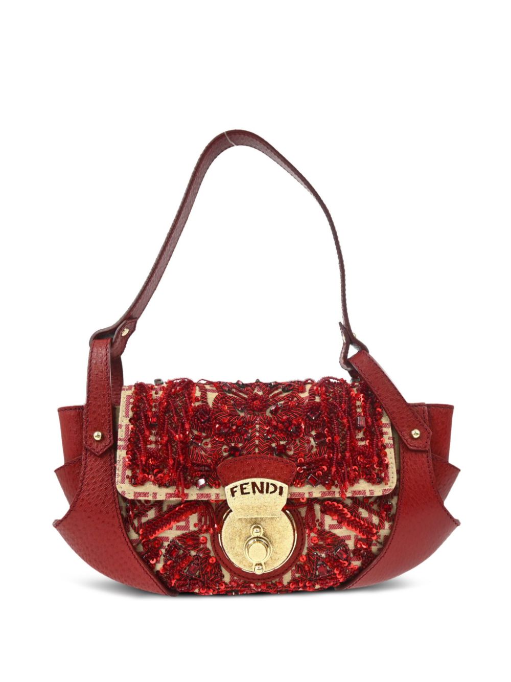 Fendi Pre-Owned 2010s Beads Zucchino tote bag - Red von Fendi Pre-Owned