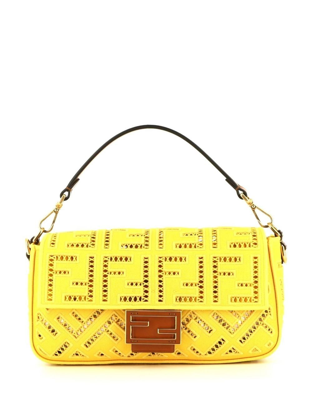 Fendi Pre-Owned 2020s Baguette embroidered shoulder bag - Yellow von Fendi Pre-Owned