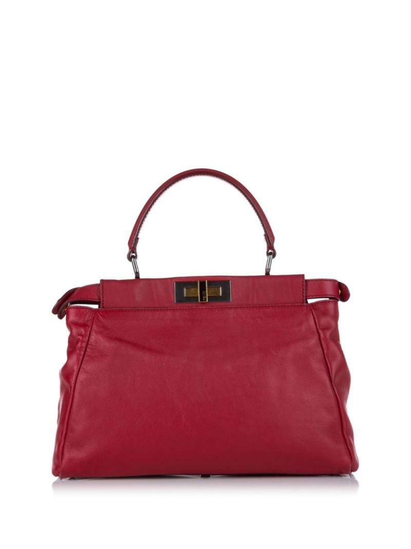 Fendi Pre-Owned Medium Peekaboo Leather satchel - Red von Fendi Pre-Owned