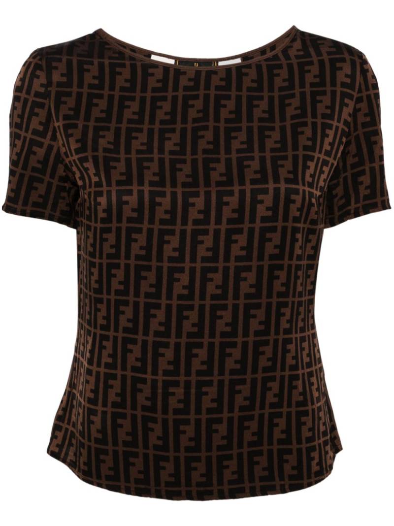 Fendi Pre-Owned Zucca silk blouse - Brown von Fendi Pre-Owned