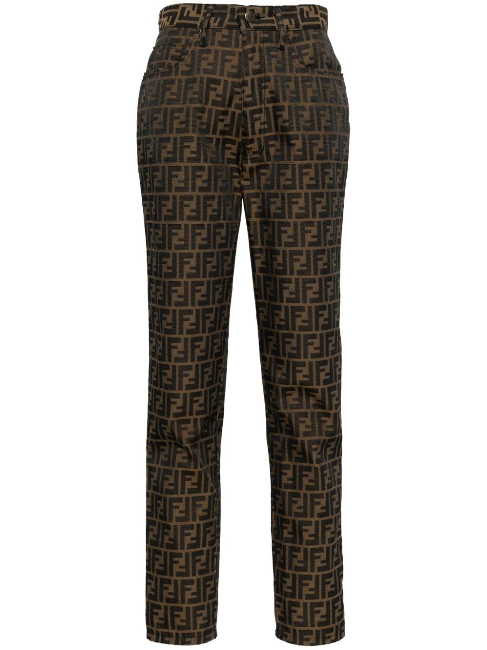 Fendi Pre-Owned Zucca tapered-cut trousers - Brown von Fendi Pre-Owned