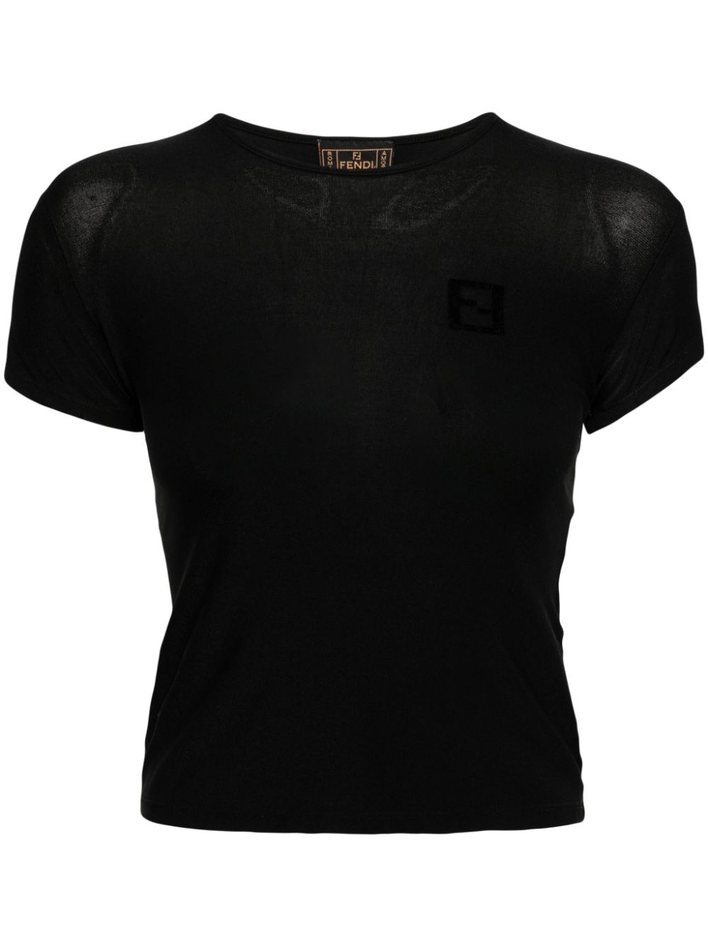 Fendi Pre-Owned cropped short-sleeve T-shirt - Black von Fendi Pre-Owned