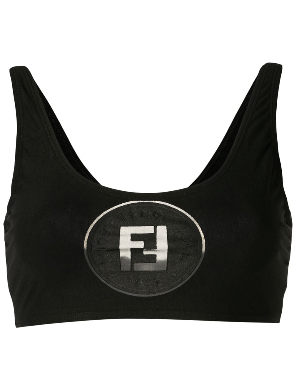 Fendi Pre-Owned 1990s sheer logo bikini top - Black von Fendi Pre-Owned
