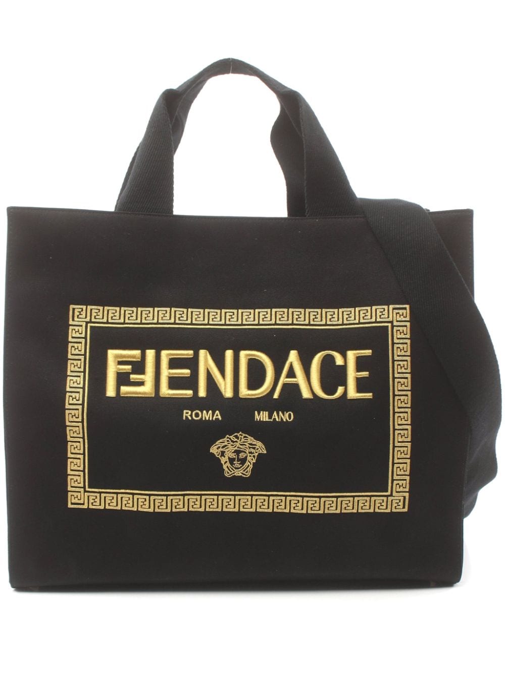 Fendi Pre-Owned x Versace 2010s Fendace tote bag - Black von Fendi Pre-Owned