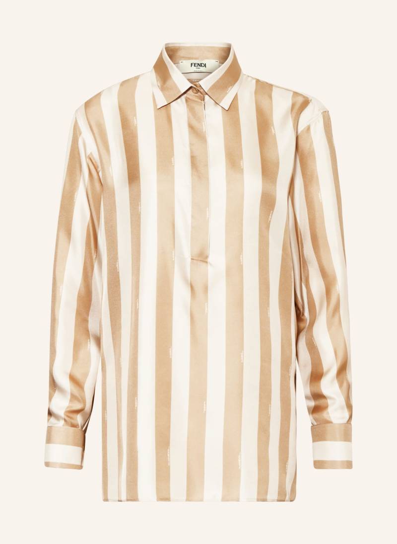 Fendi Blusenshirt Aus Seide beige von Fendi