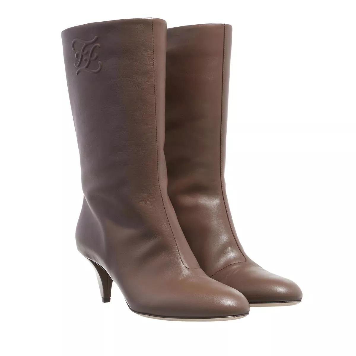 Fendi Boots & Stiefeletten - Tronchetto Boots Leather FF - Gr. 36 (EU) - in Braun - für Damen von Fendi