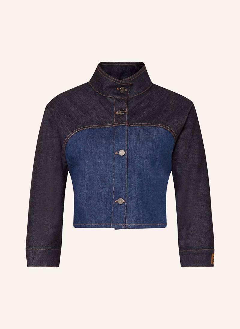 Fendi Cropped-Jeansjacke Mit 3/4-Arm blau von Fendi