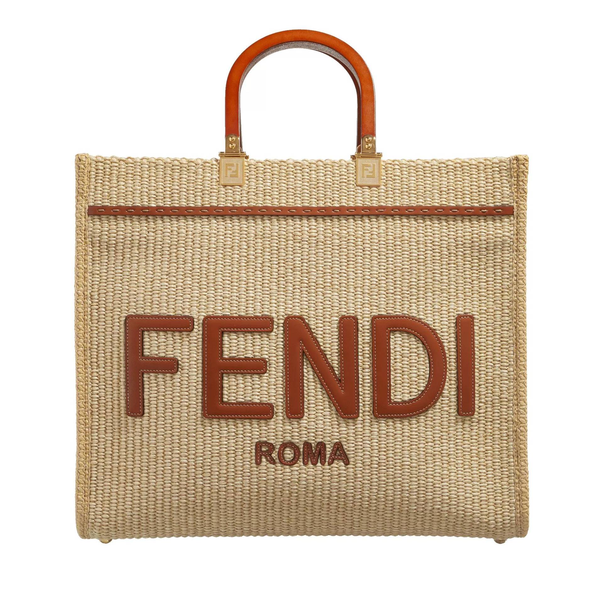 Fendi Handtasche - Medium Sunshine Tote Bag Raffia - Gr. unisize - in Beige - für Damen von Fendi