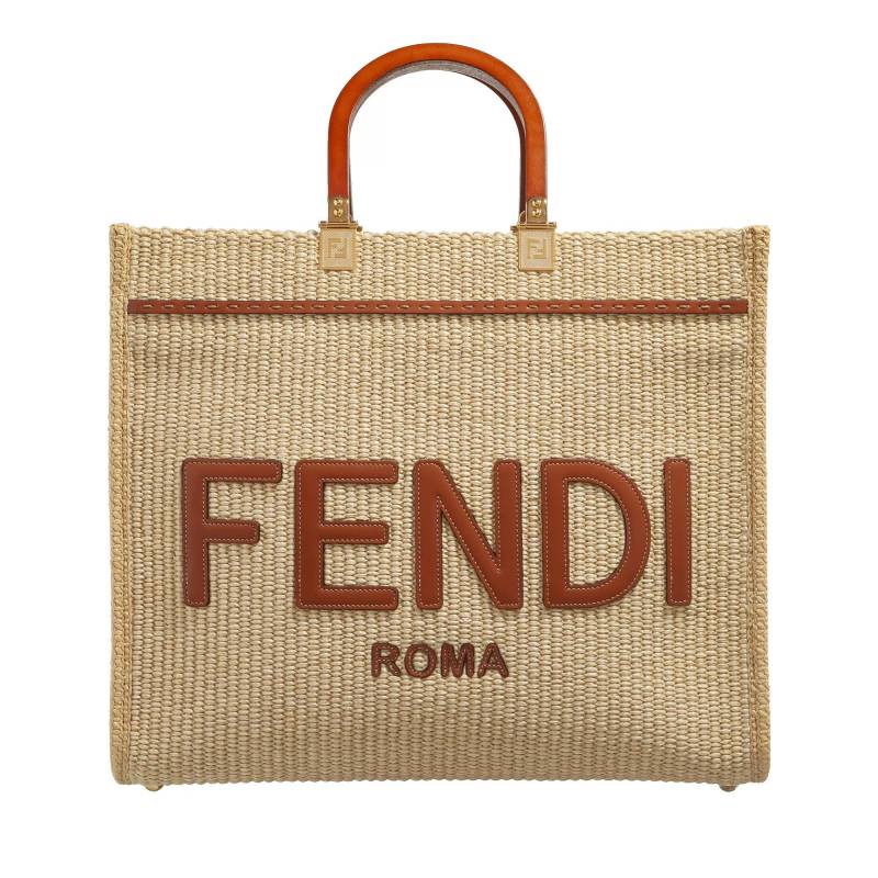 Fendi Handtasche - Medium Sunshine Tote Bag Raffia - Gr. unisize - in Beige - für Damen von Fendi