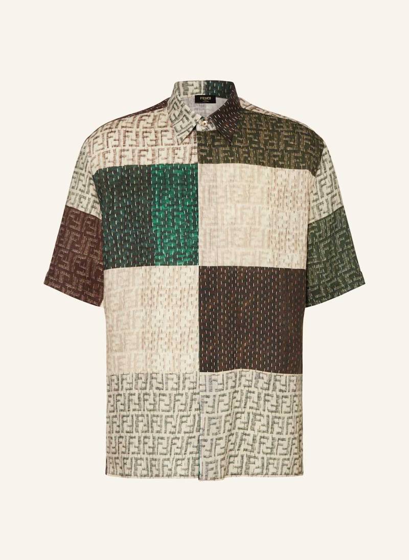Fendi Kurzarm-Hemd Regular Fit Aus Leinen braun von Fendi