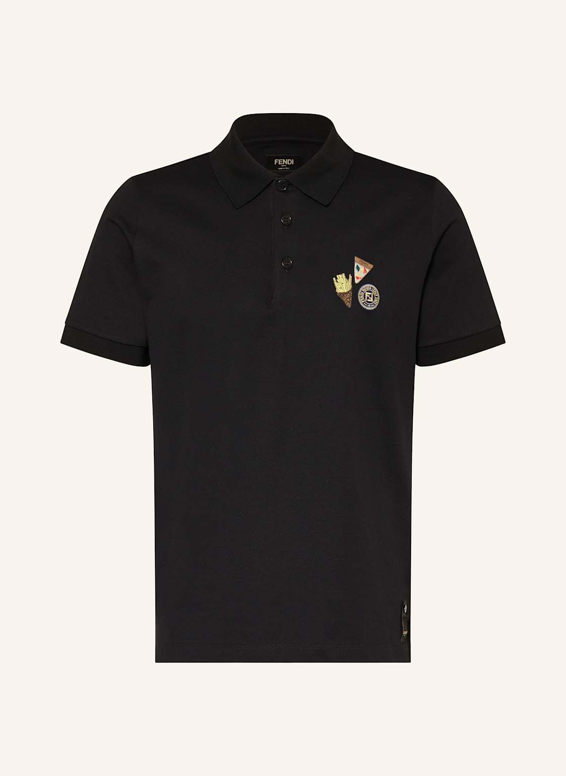 Fendi Piqué-Poloshirt French Fries schwarz von Fendi