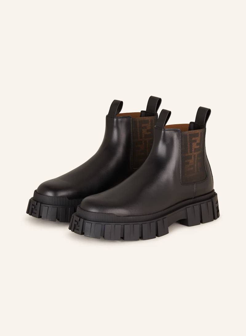 Fendi Plateau-Boots Ff Elastic schwarz von Fendi