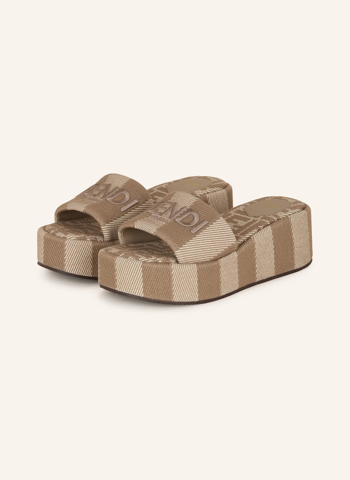 Fendi Plateau-Pantoletten beige von Fendi