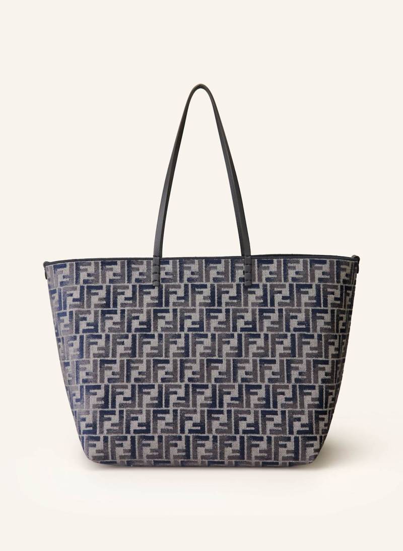 Fendi Shopper Roll Large Mit Pouch blau von Fendi