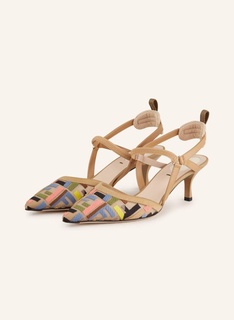 Fendi Slingpumps beige von Fendi