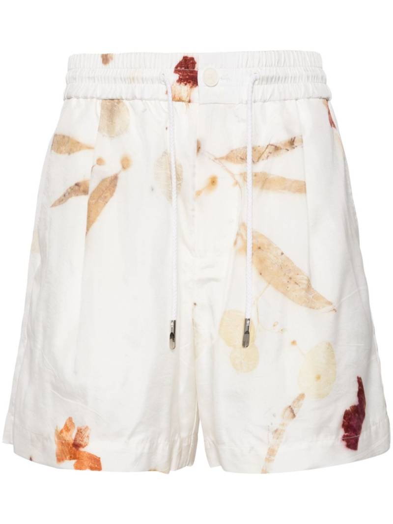 Feng Chen Wang abstract-print drawstring shorts - White von Feng Chen Wang