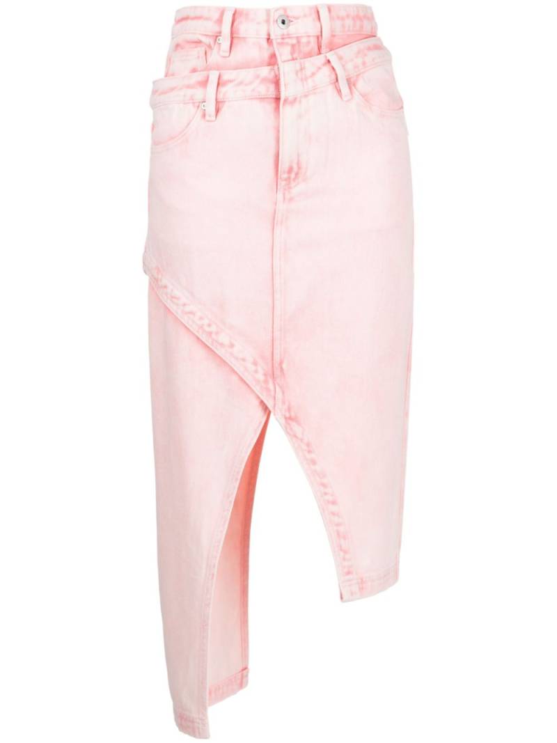 Feng Chen Wang asymmetric layered-waist skirt - Pink von Feng Chen Wang