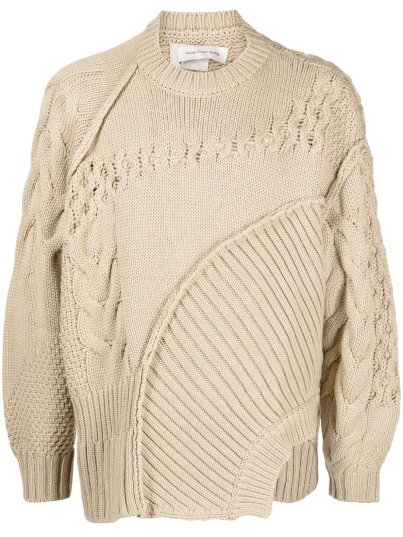 Feng Chen Wang cable-knit long-sleeve cardigan - Brown von Feng Chen Wang