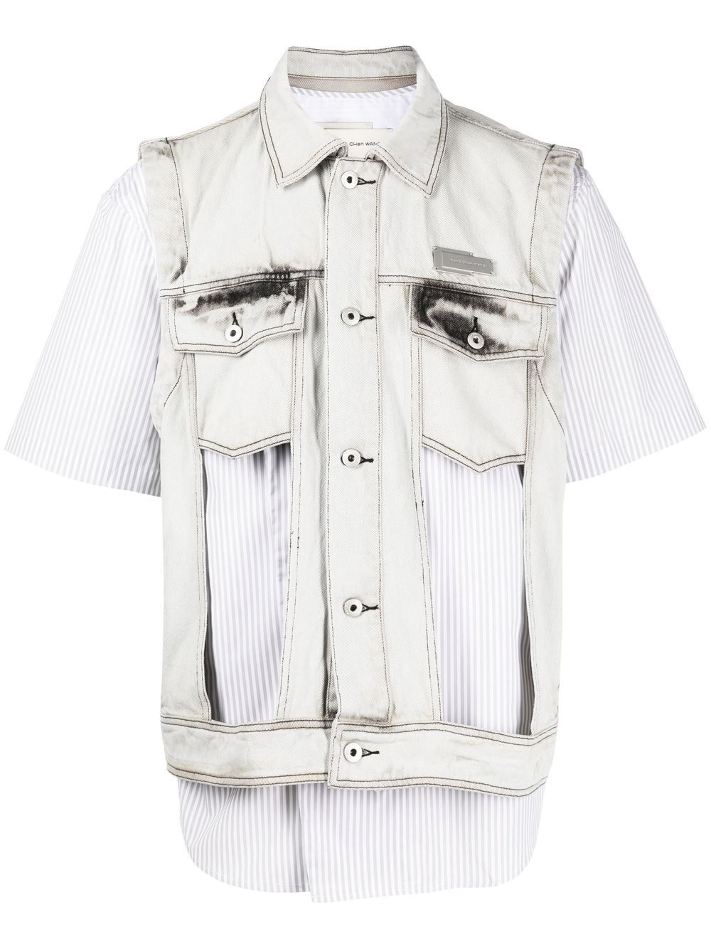 Feng Chen Wang cut-out detail denim vest - Multicolour von Feng Chen Wang