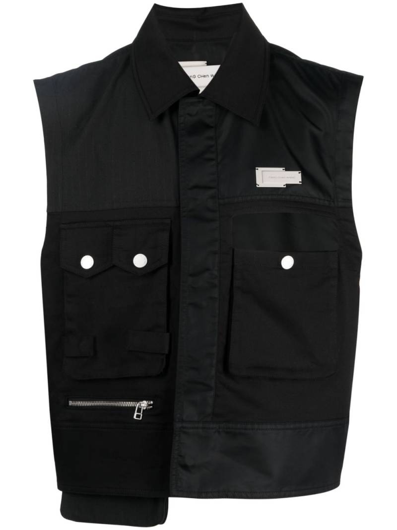 Feng Chen Wang cut-out pocket panelled gilet - Black von Feng Chen Wang