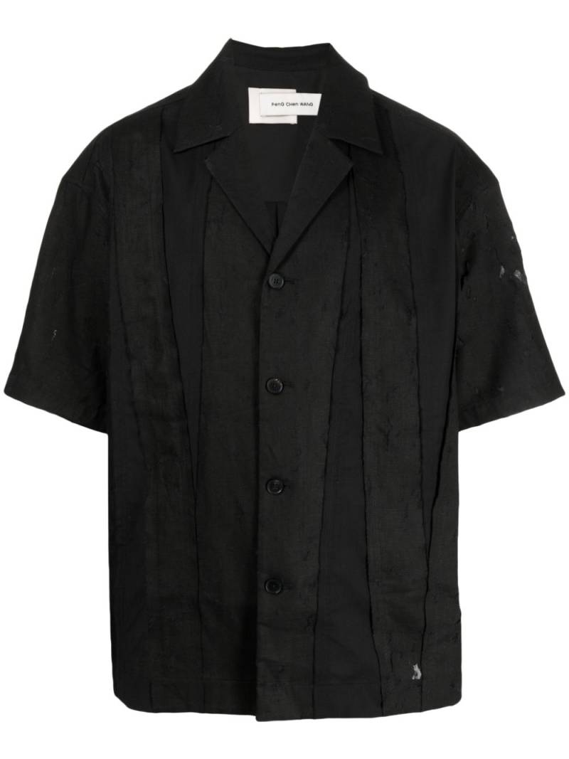 Feng Chen Wang deconstructed cotton-linen shirt - Black von Feng Chen Wang