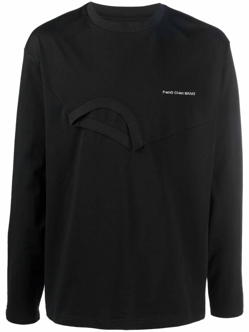 Feng Chen Wang double-crew cotton sweatshirt - Black von Feng Chen Wang