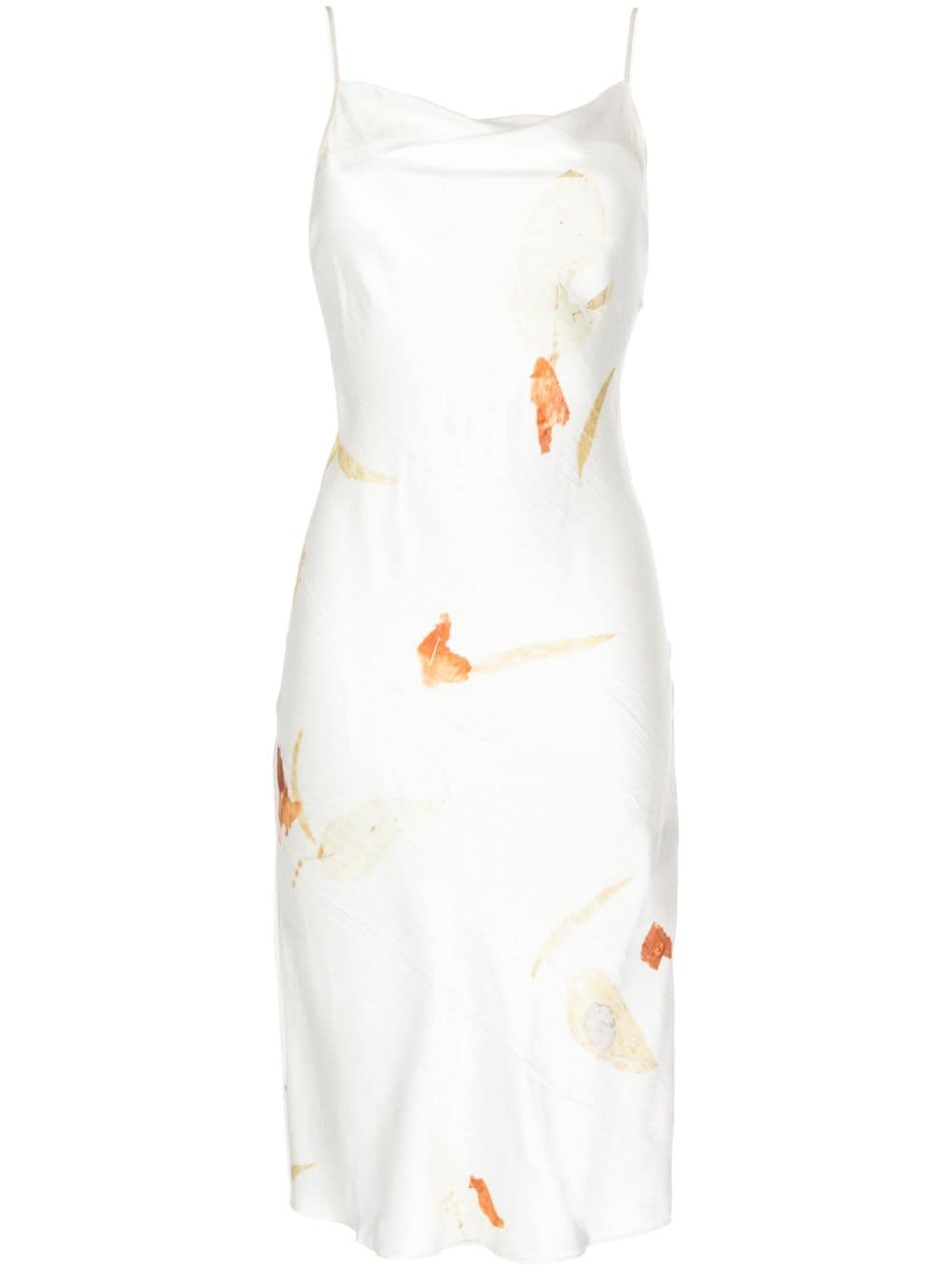 Feng Chen Wang floral-print silk midi dress - White von Feng Chen Wang