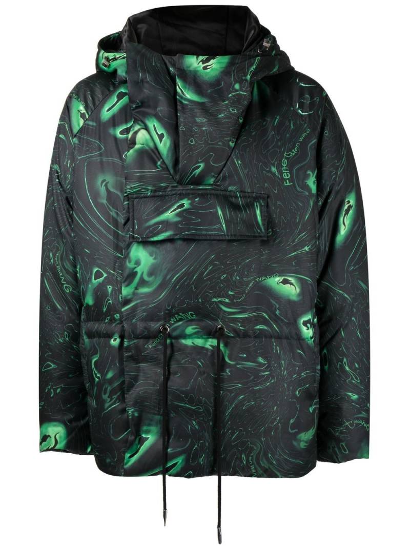 Feng Chen Wang graphic-print padded jacket - Black von Feng Chen Wang