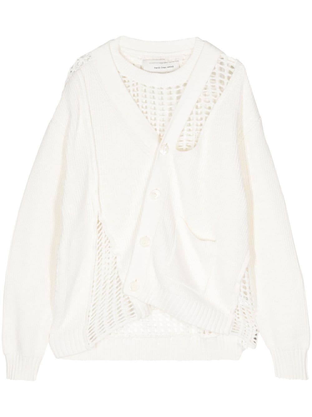 Feng Chen Wang layered open-knit jumper - White von Feng Chen Wang