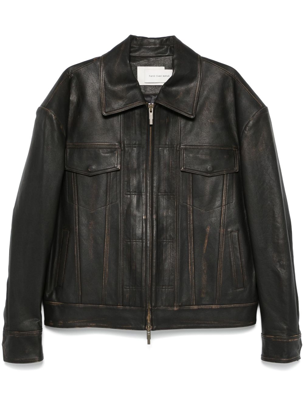 Feng Chen Wang leather jacket - Black von Feng Chen Wang