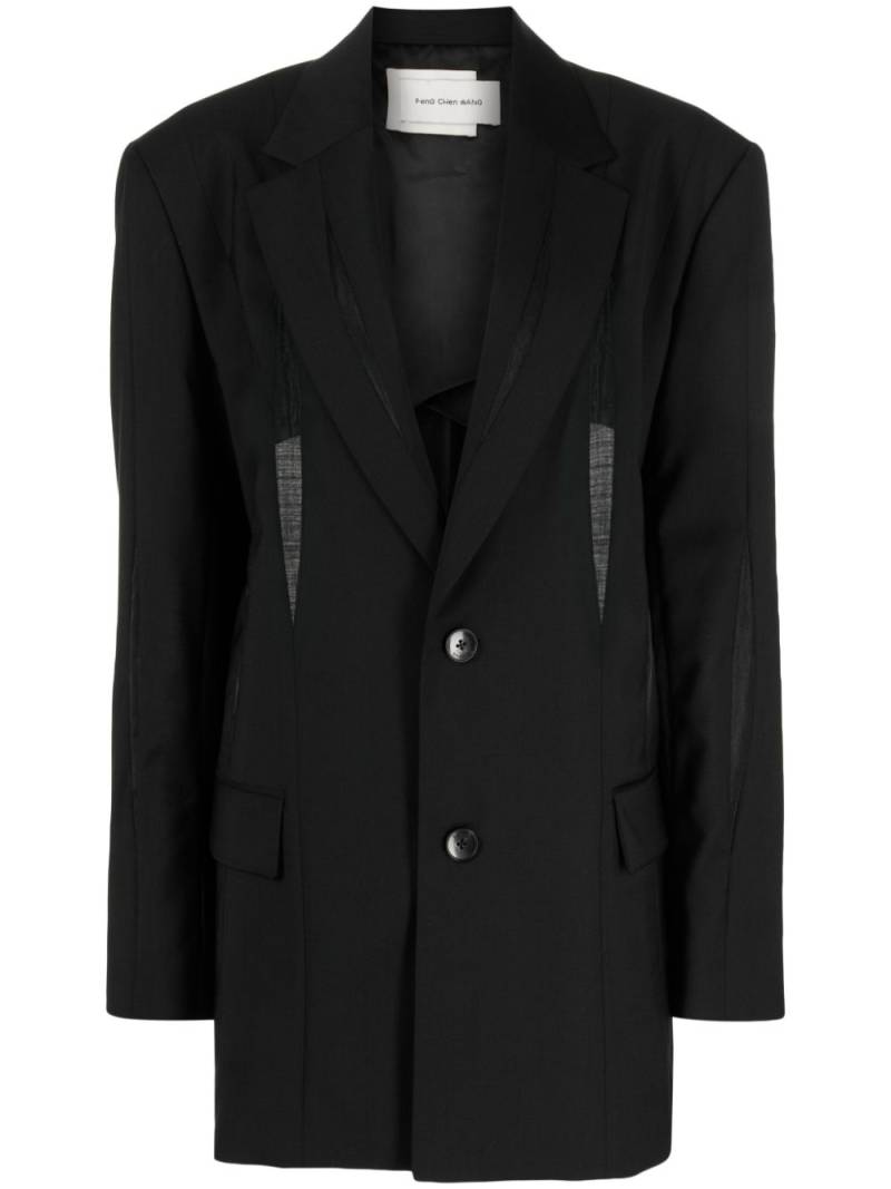 Feng Chen Wang mesh-panelled wool blazer - Black von Feng Chen Wang