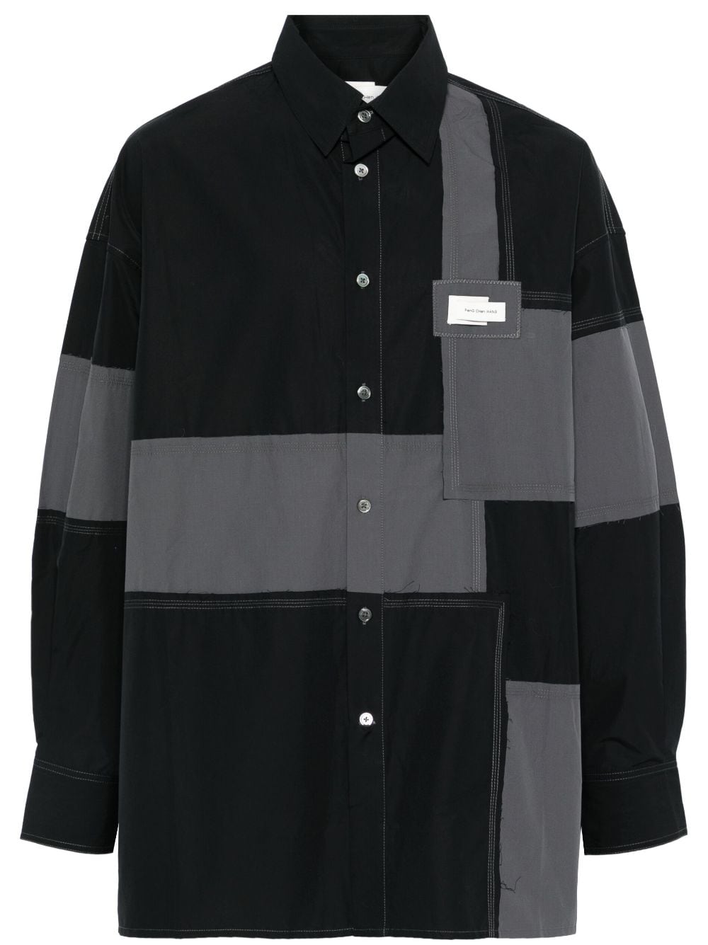 Feng Chen Wang patchwork shirt - Black von Feng Chen Wang